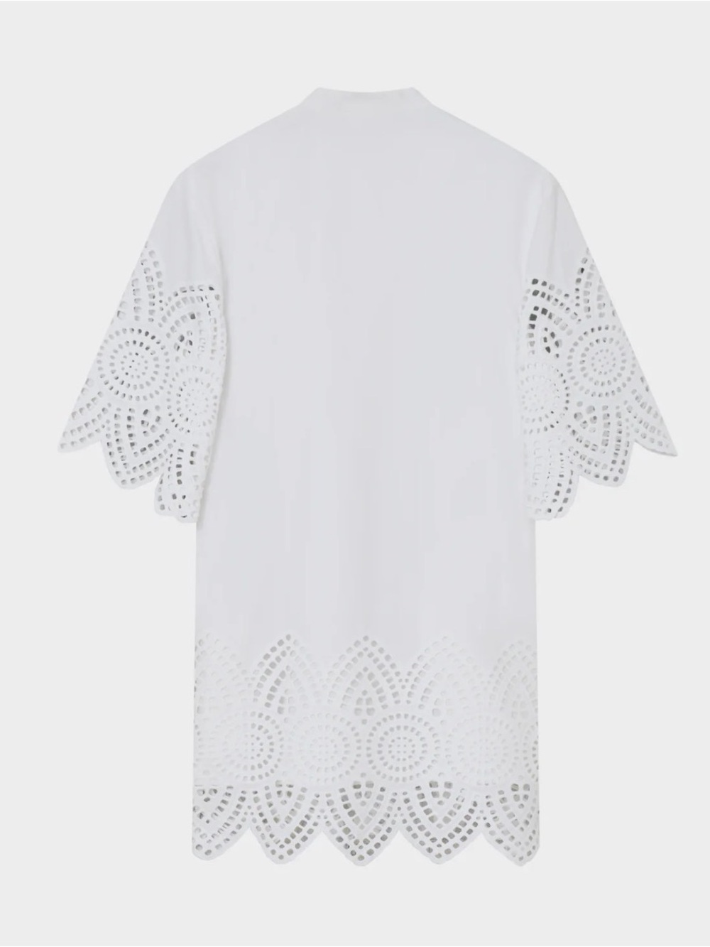 DAY White Eyelet Tunic shirt mini dress with Scalloped Hem short sleeve NWT - Picture 5 of 6